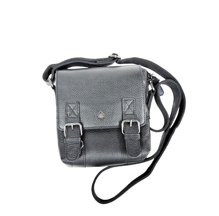 Leather Shoulder Bag Dubbo - Black - Greenwood Leather