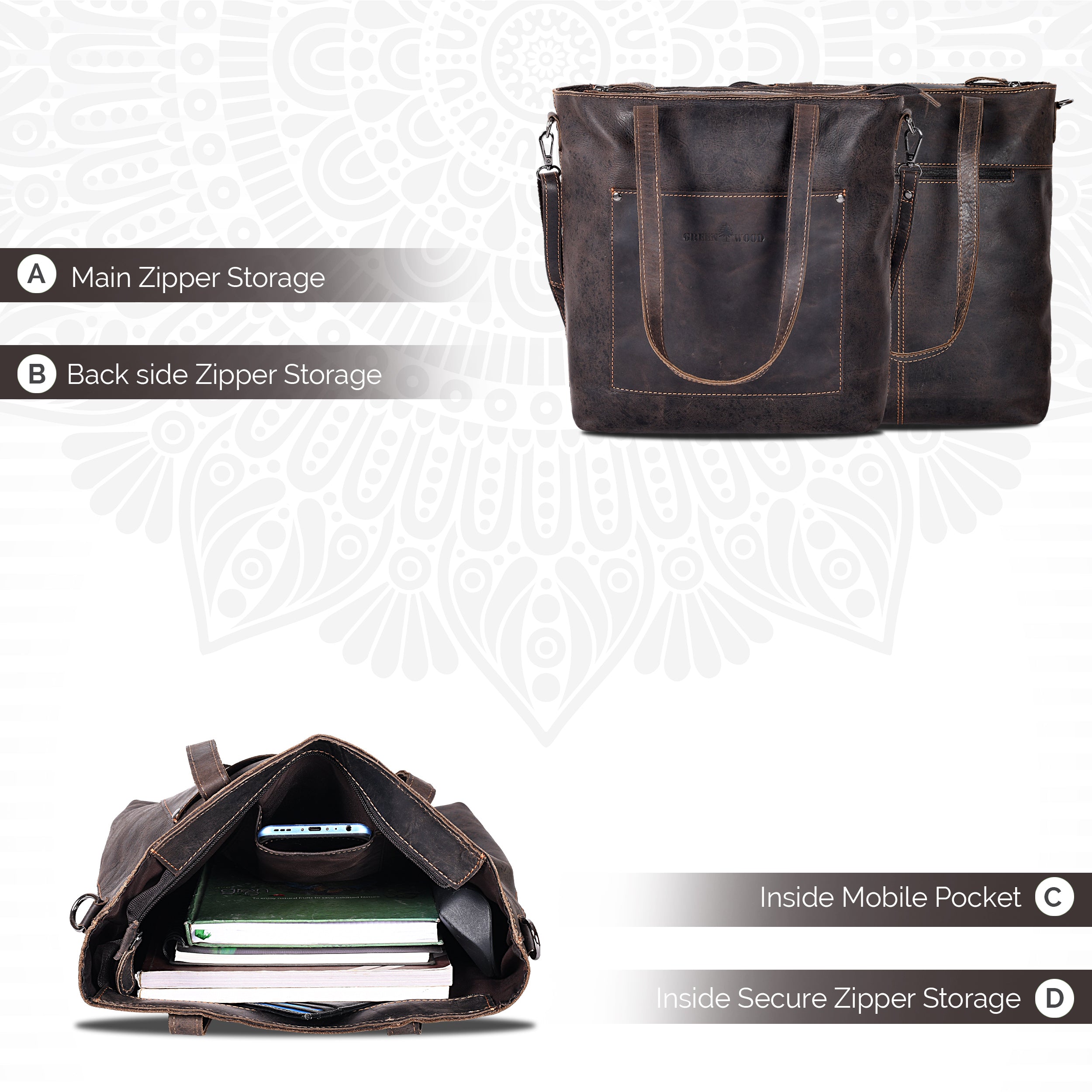 Classic Leather Tote Bag Colorado - Brown