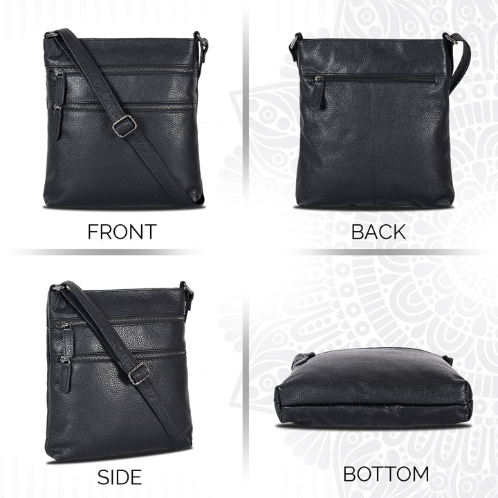 Leather Crossbody Purse Ottawa - Black