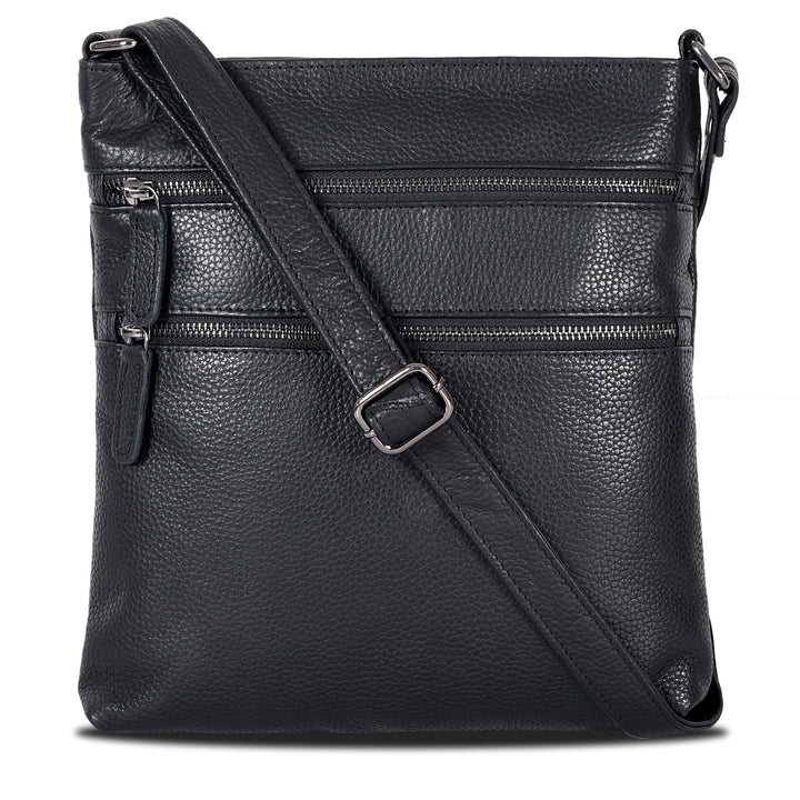 Leather Crossbody Purse Ottawa - Black