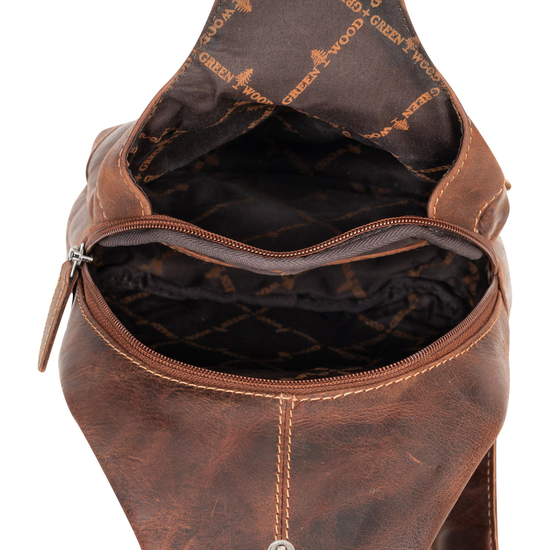 Ranger Sandel Leather Sling Bag – Chest Crossbody - Greenwood Leather