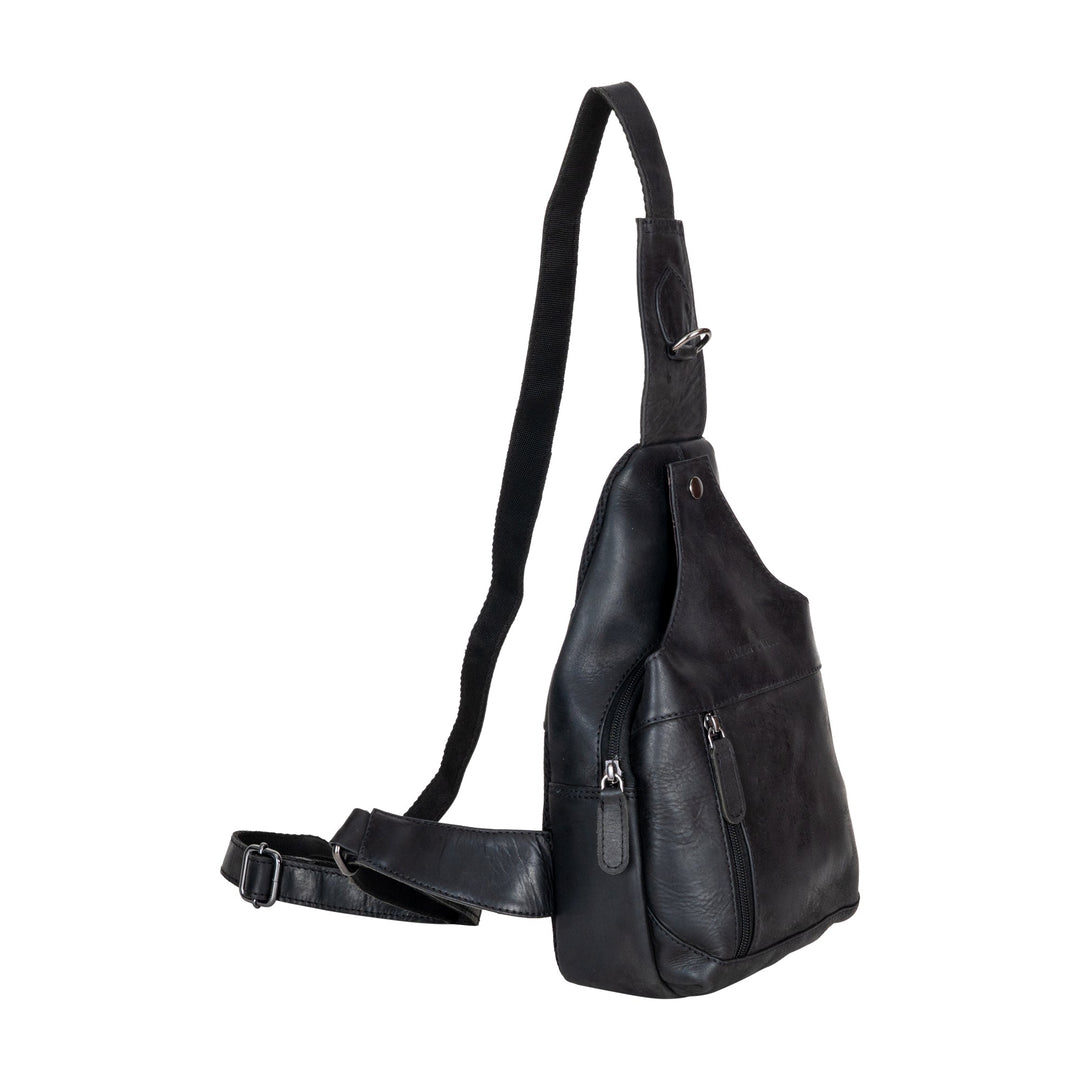 Greenwood Leather “Ranger” Sling Bag in Sandal – Genuine Distressed Leather Crossbody Chest Bag for Travel & Everyday Use