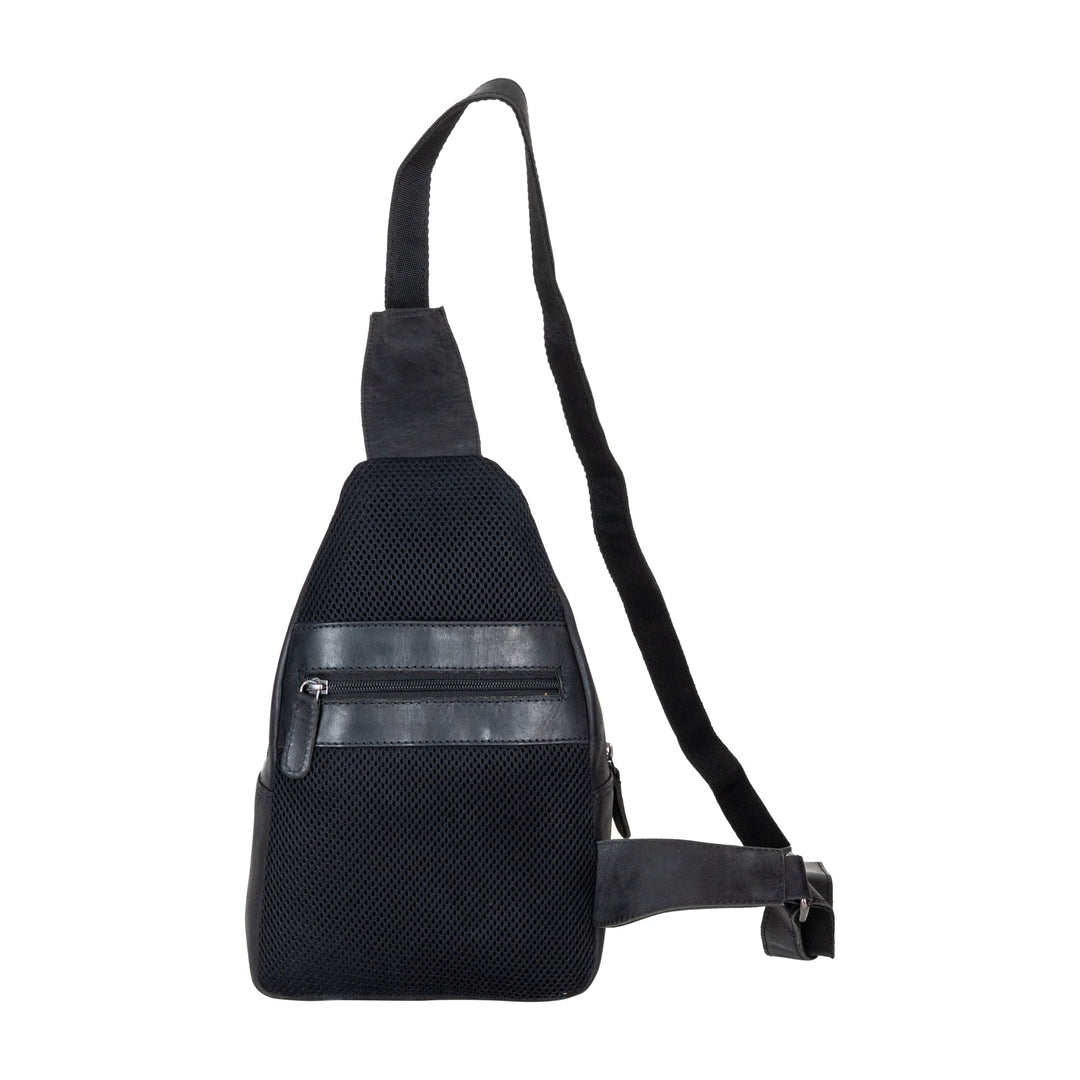Greenwood Leather “Ranger” Sling Bag in Sandal – Genuine Distressed Leather Crossbody Chest Bag for Travel & Everyday Use