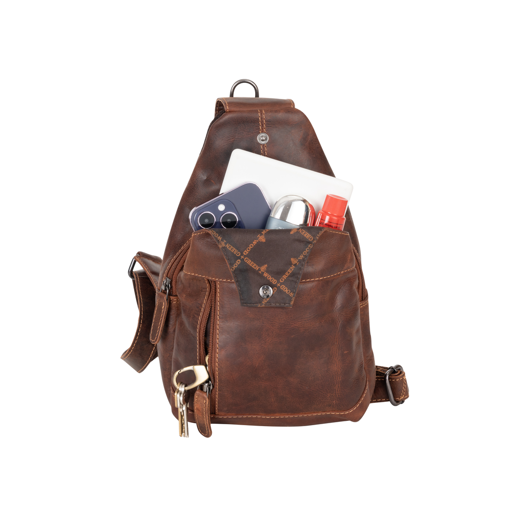 Ranger Sandel Leather Sling Bag – Chest Crossbody - Greenwood Leather