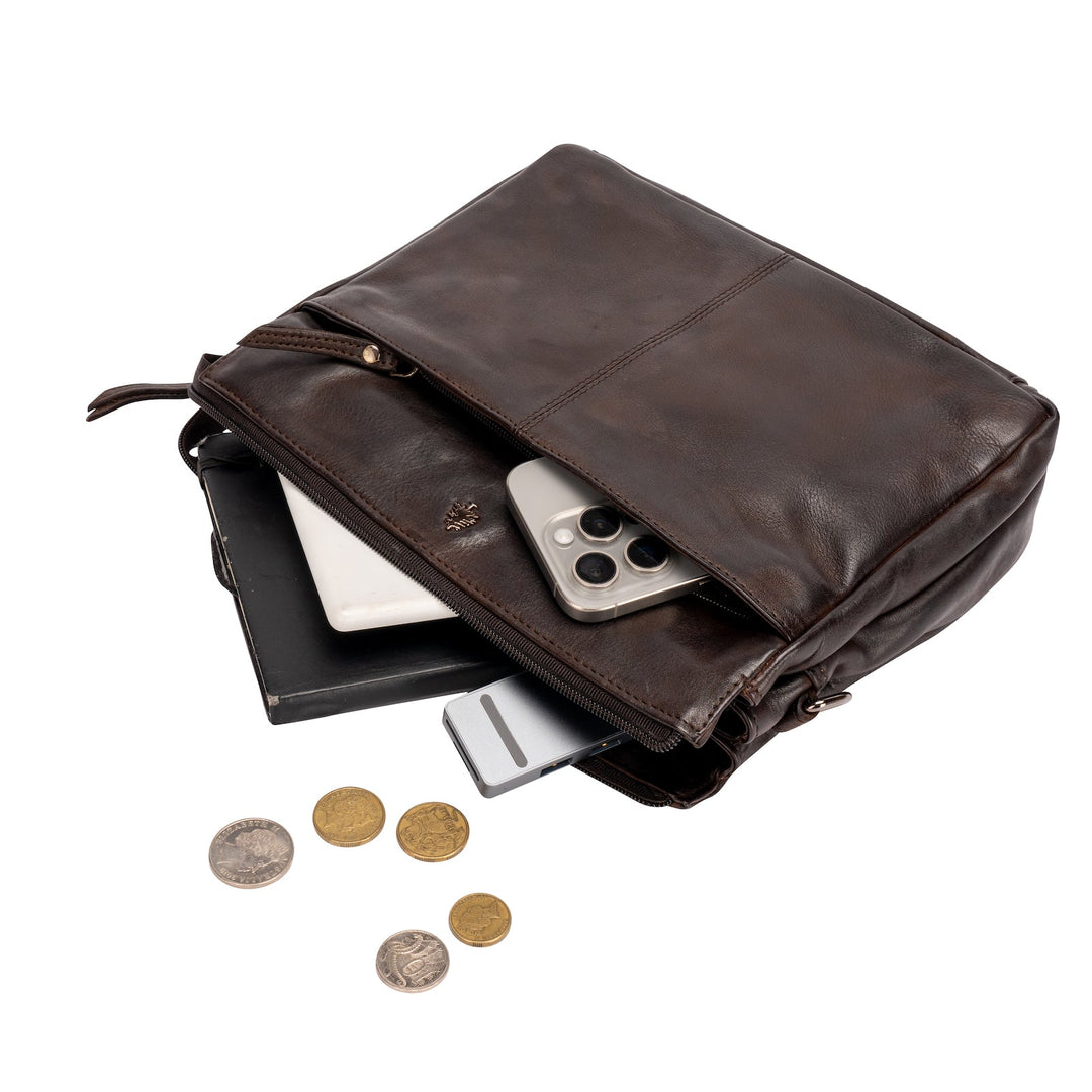 Sac à Bandoulière en Cuir Dubbo - Marron