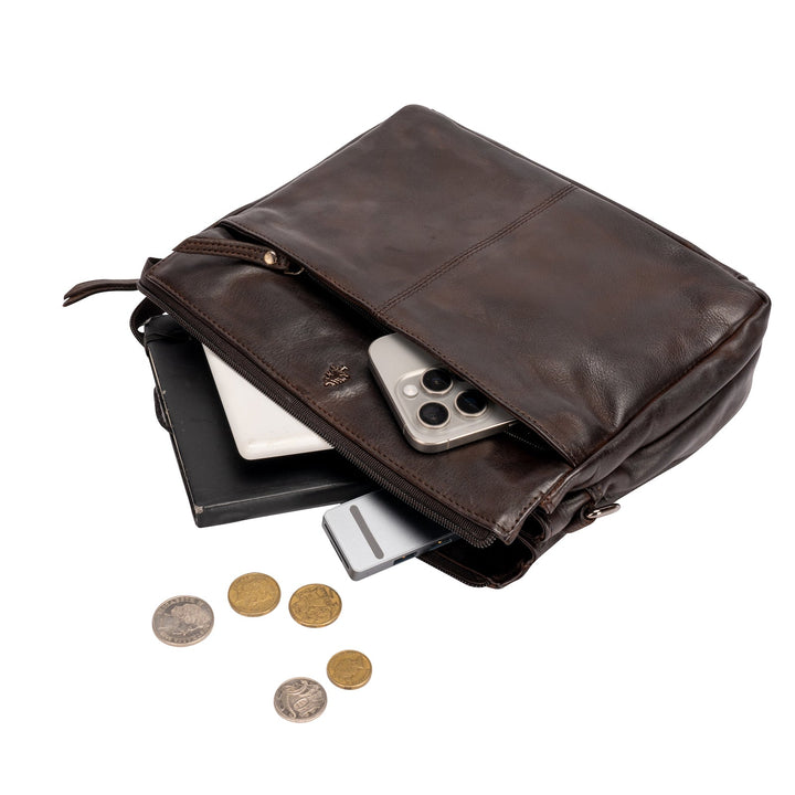 Sac à Bandoulière en Cuir Dubbo - Marron