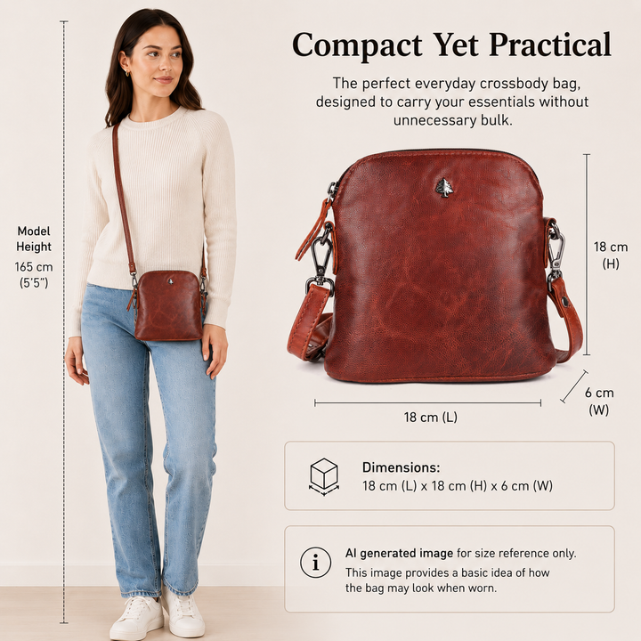 Sac à Bandoulière en Cuir Dubbo - Marron