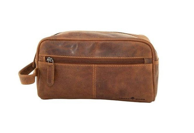 Leather Toiletry Bag Banff - Cognac - Greenwood Leather