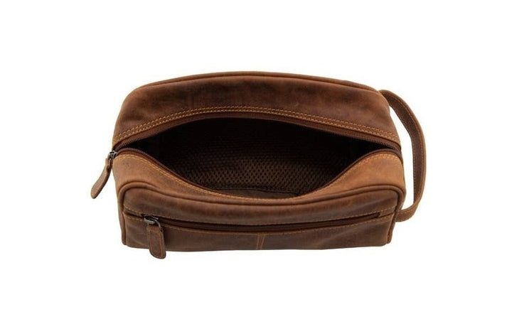 Leather Toiletry Bag Banff - Cognac - Greenwood Leather