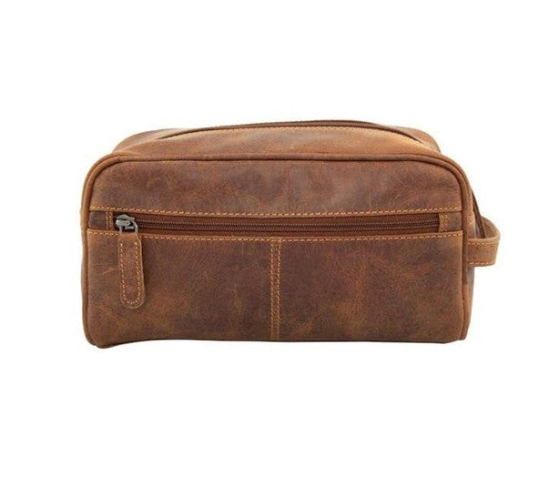 Leather Toiletry Bag Banff - Cognac - Greenwood Leather