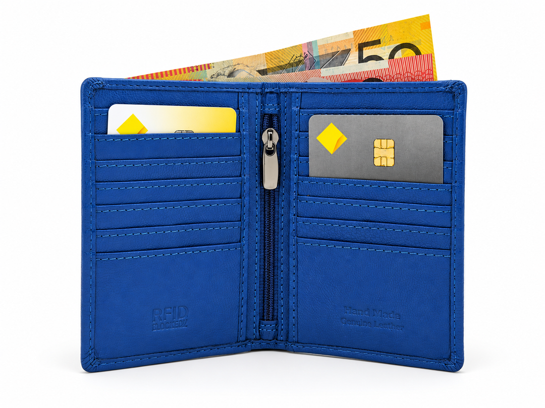 Pocket Card Holder Jamaica Royal Blue - Greenwood Leather