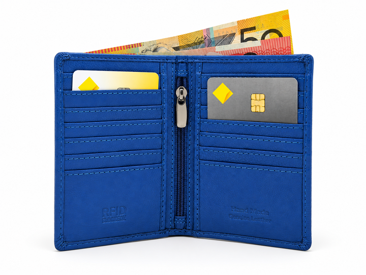 Pocket Card Holder Jamaica Royal Blue - Greenwood Leather