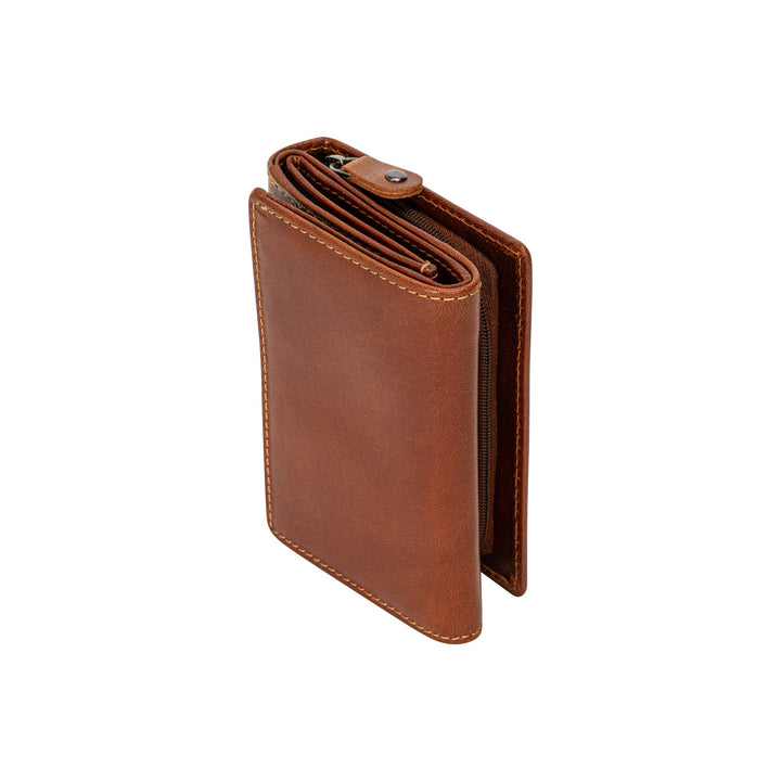 Leather Small Zip Wallet Viola Camel - Greenwood Leather