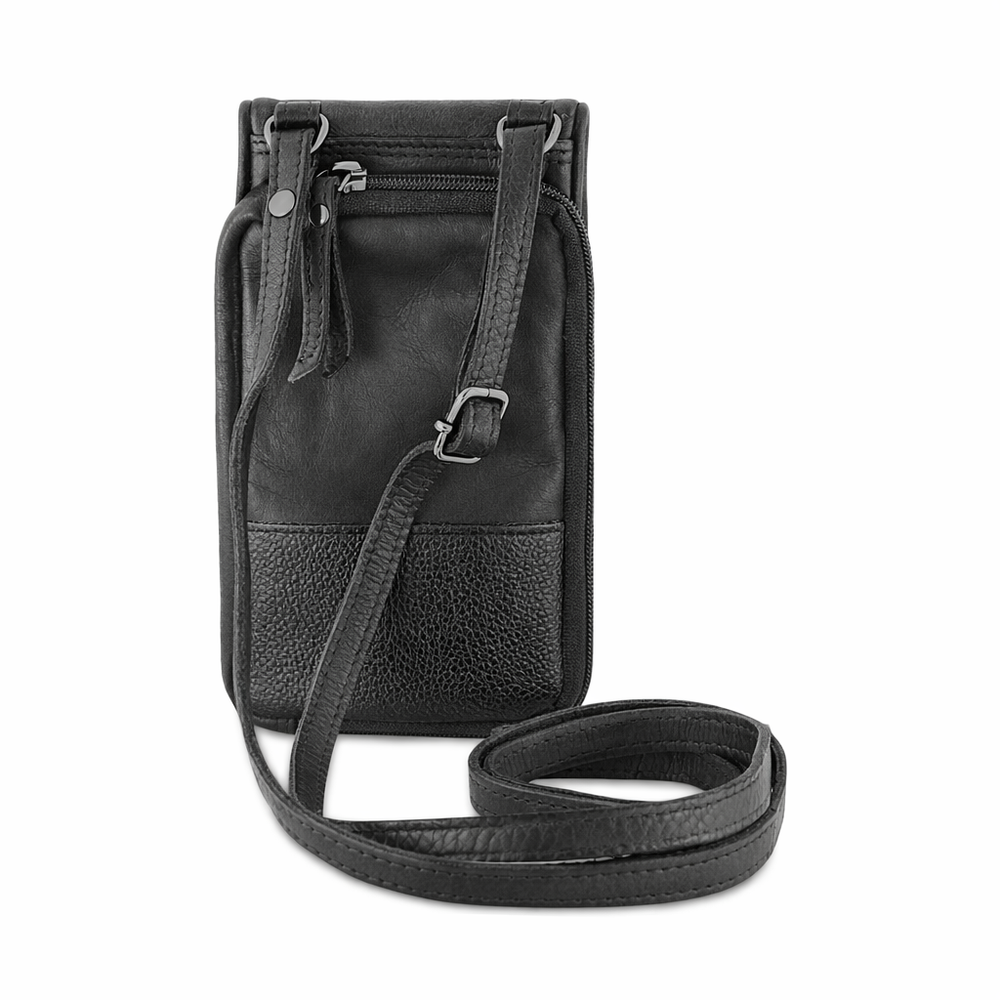 Leather Phone Bag Elk - Black - Greenwood Leather
