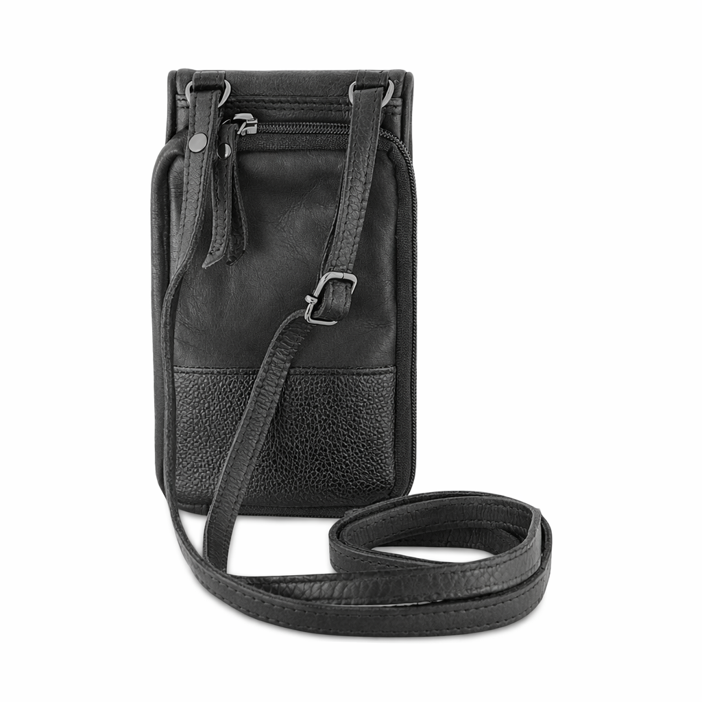 Leather Phone Bag Elk - Black - Greenwood Leather