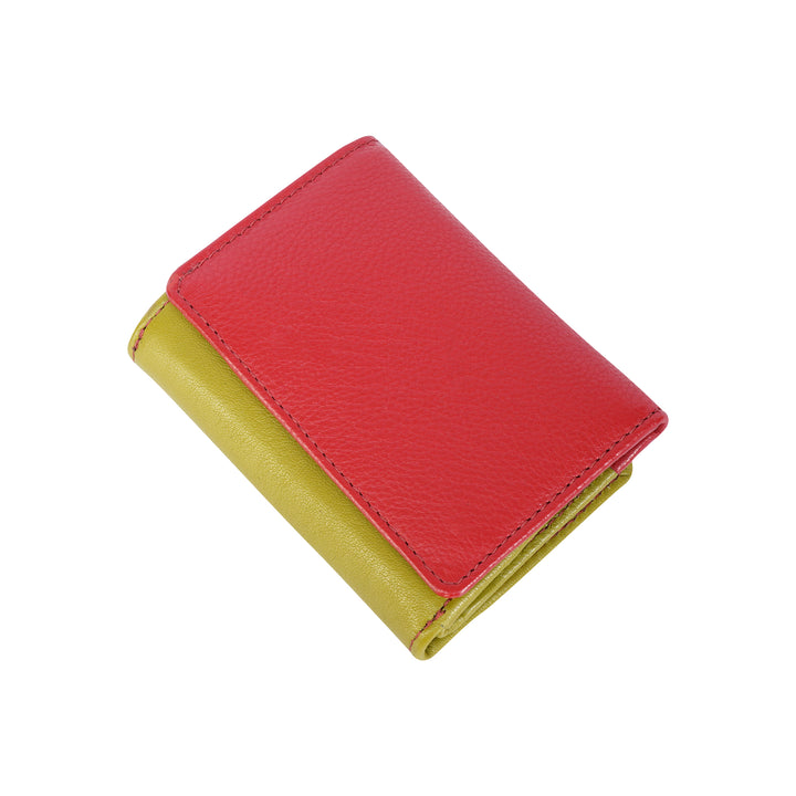 Leather Small Zip Wallet Viola Red - Greenwood Leather