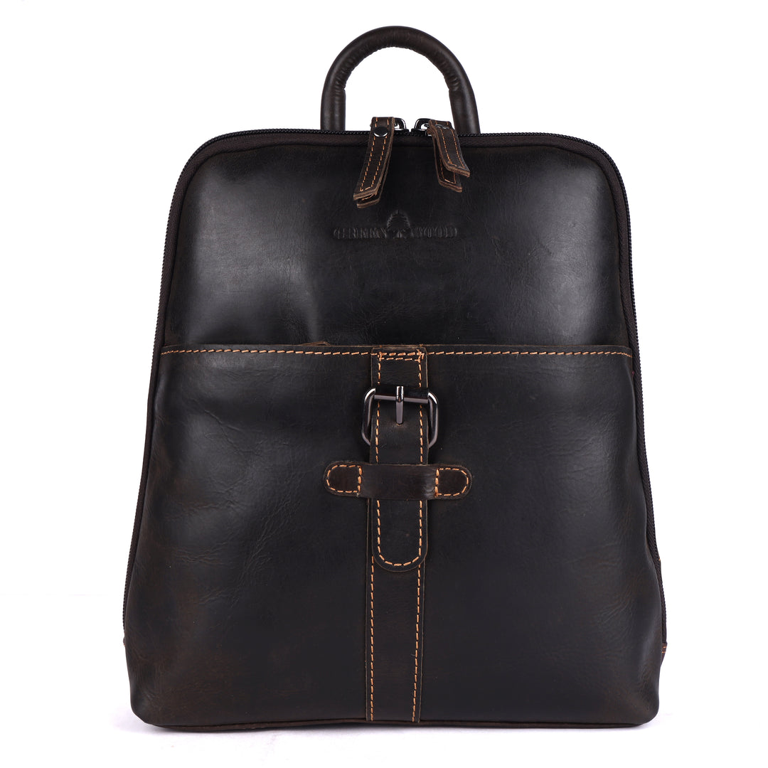 Women's Classic Leather Backpack Jenna, Brown
