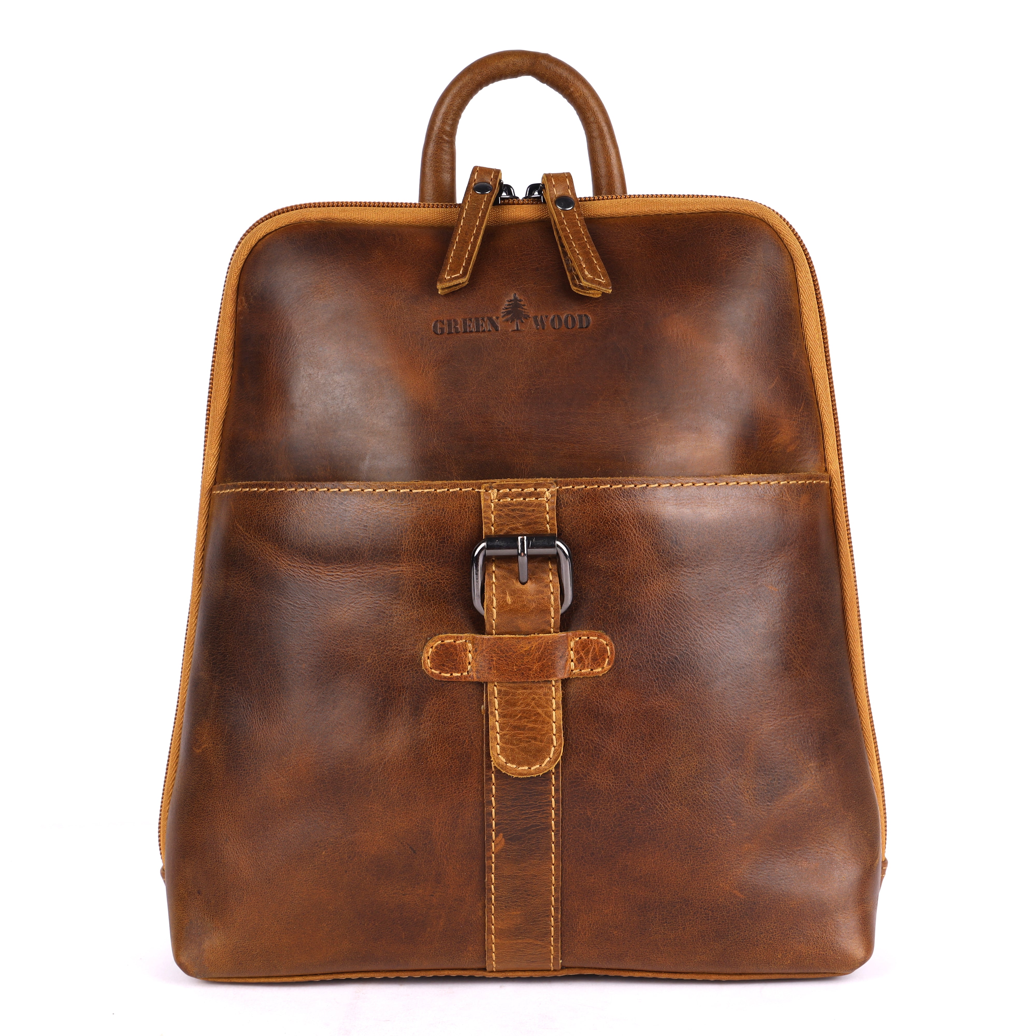 Women's Classic Leather Backpack Jenna, Camel