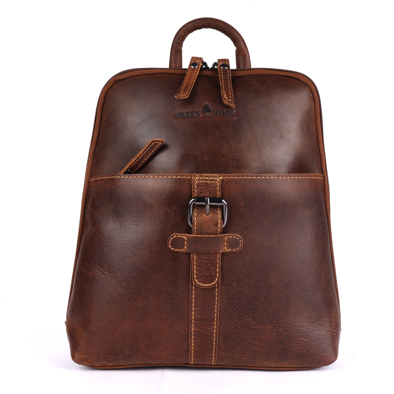 Women's Classic Leather Backpack Jenna, Camel