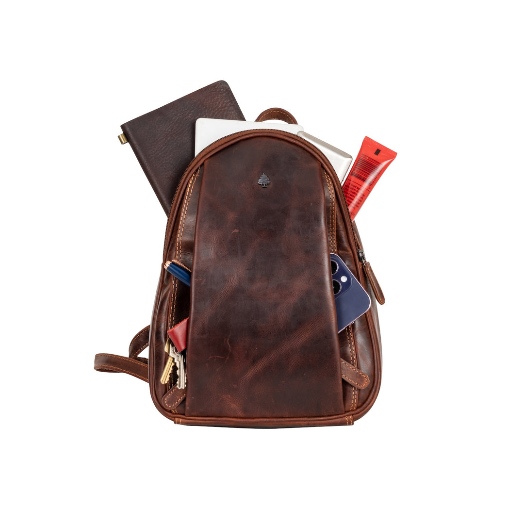 Leather Women Backpack Little Emma - Sandal