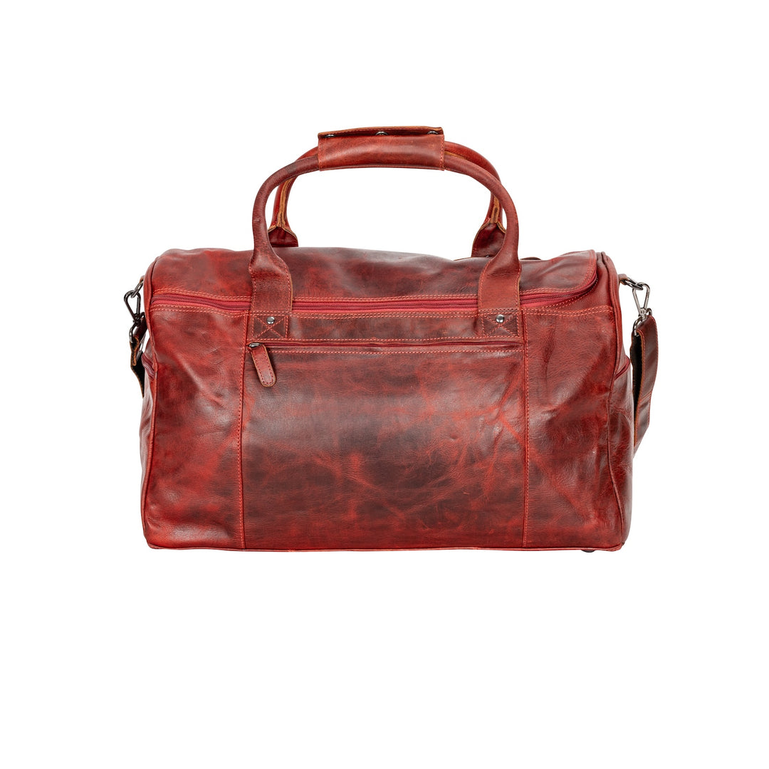 Leather Travel Bag Large - Casual Vintage Look Cherry