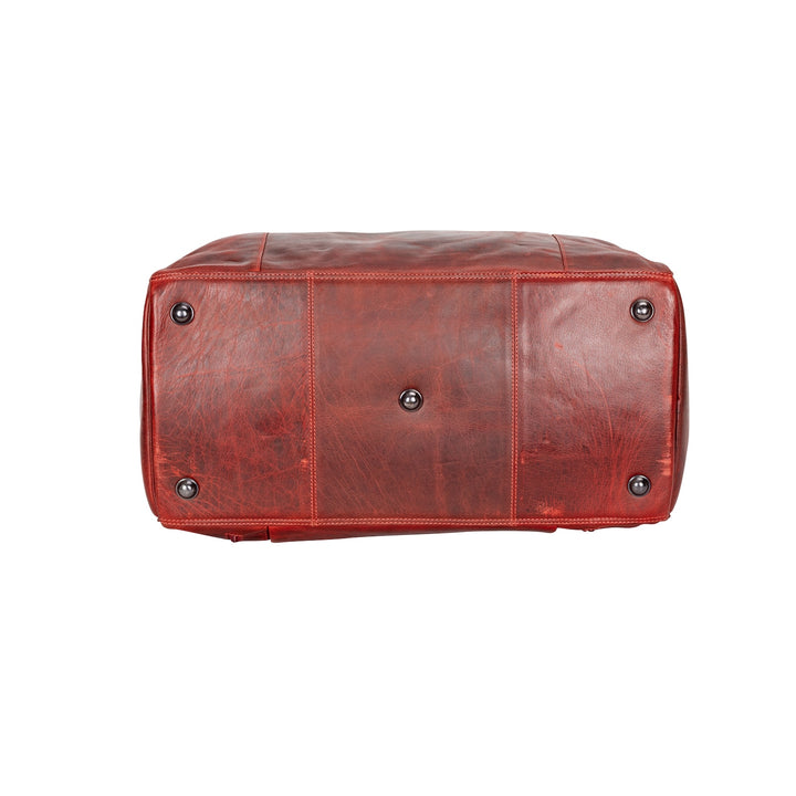 Leather Travel Bag Large - Casual Vintage Look Cherry