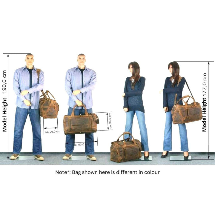 Leather Travel Bag Large - Casual Vintage Look Cherry