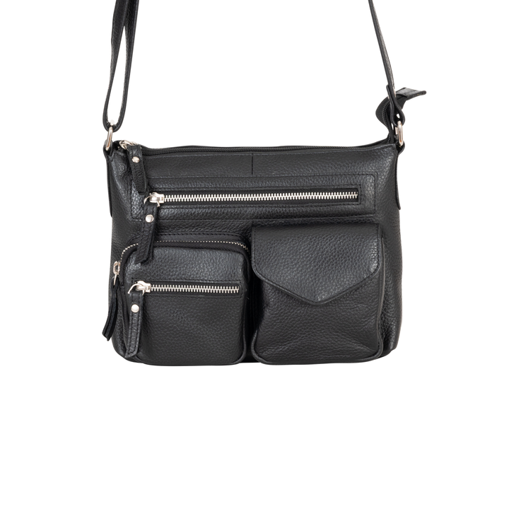 Mila Multi-Pocket Leather Crossbody Bag