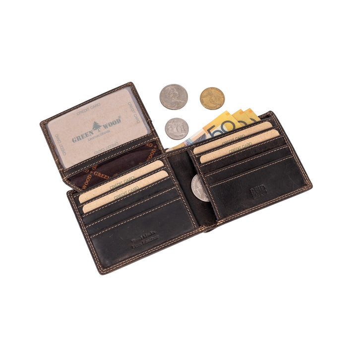 Mason RFID Leather Wallet with Coin Pocket - Greenwood Leather