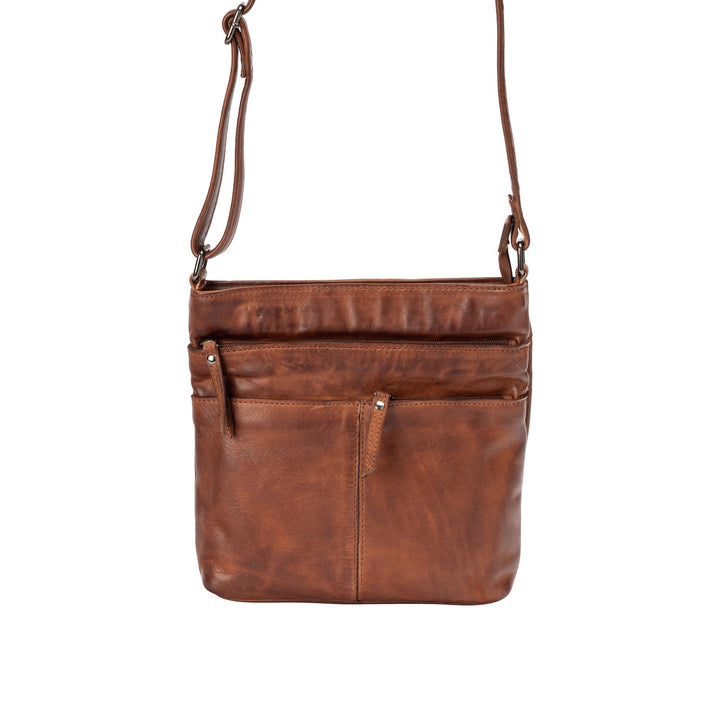 Leather Shoulder Bag Cognac - Greenwood Leather