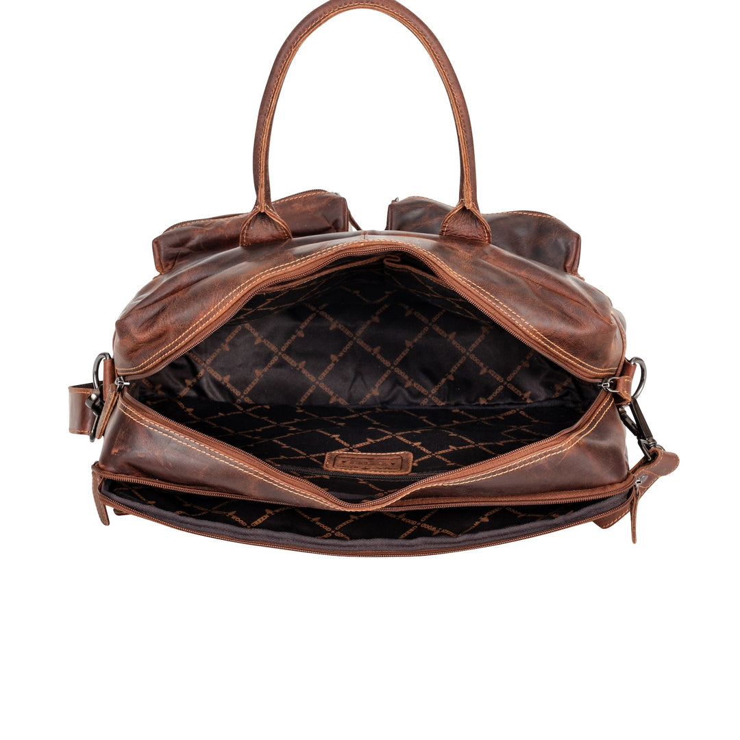 Sacoche pour ordinateur portable en cuir Richard Marron