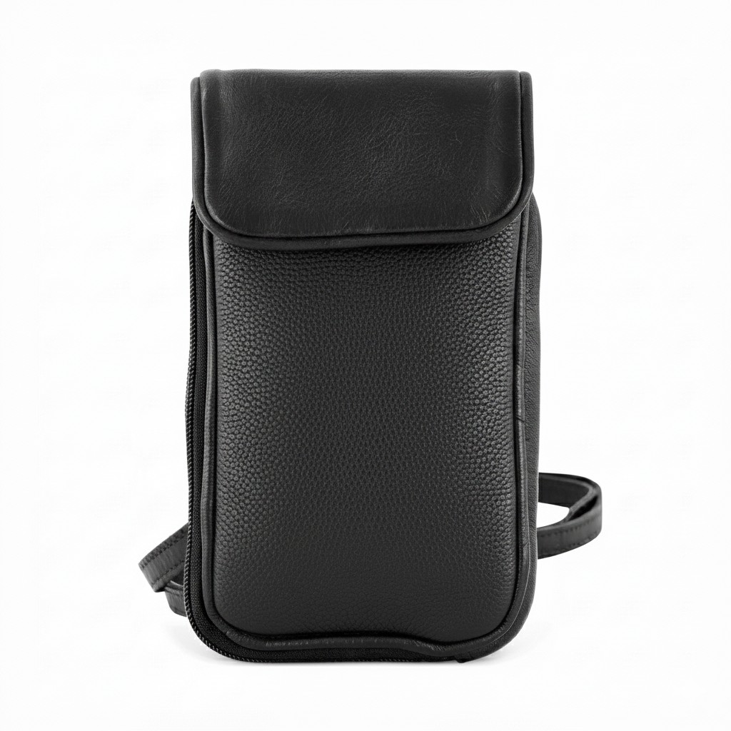 Leather Phone Bag Elk - Black - Greenwood Leather