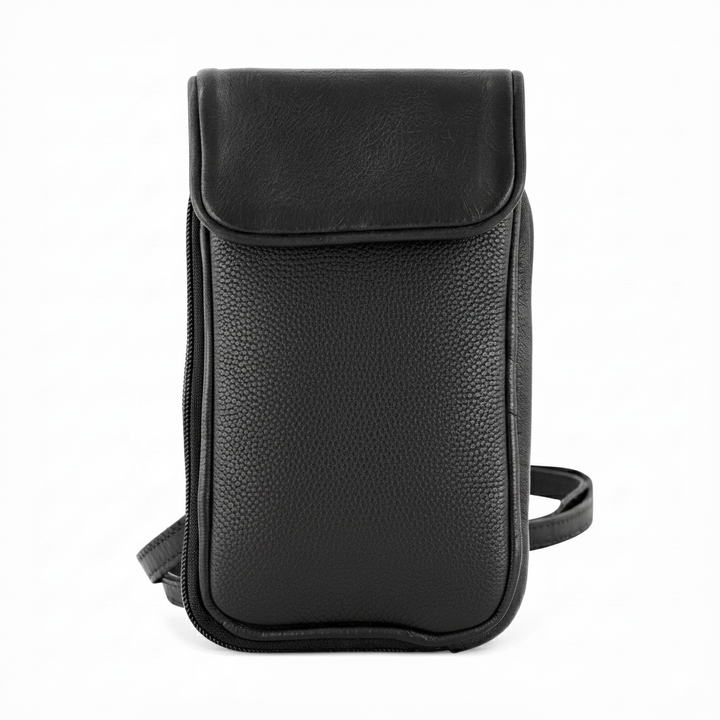 Leather Phone Bag Elk - Black - Greenwood Leather