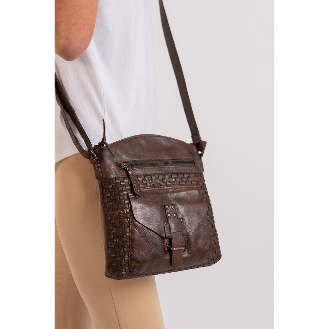 Leather Shoulder Bag Elsa - Brown - Greenwood Leather