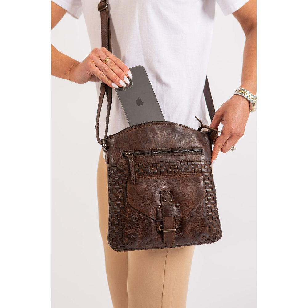 Leather Shoulder Bag Elsa - Brown - Greenwood Leather