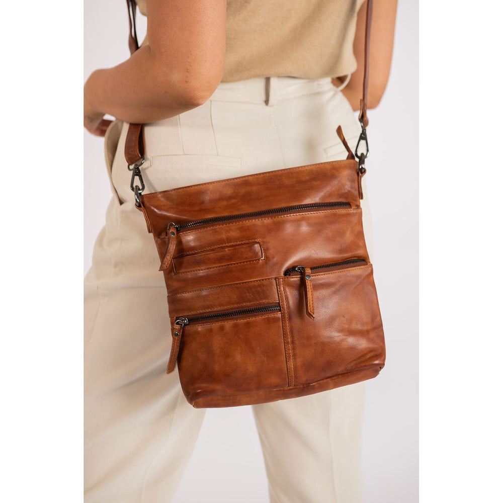 Leather Shoulder Bag Liane -  Cognac - Greenwood Leather