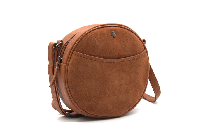 Orla – Genuine Suede Round Crossbody Bag