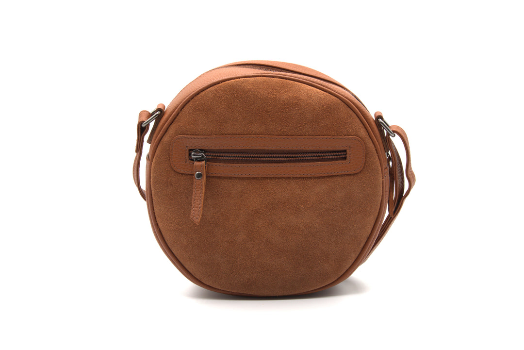 Orla – Genuine Suede Round Crossbody Bag