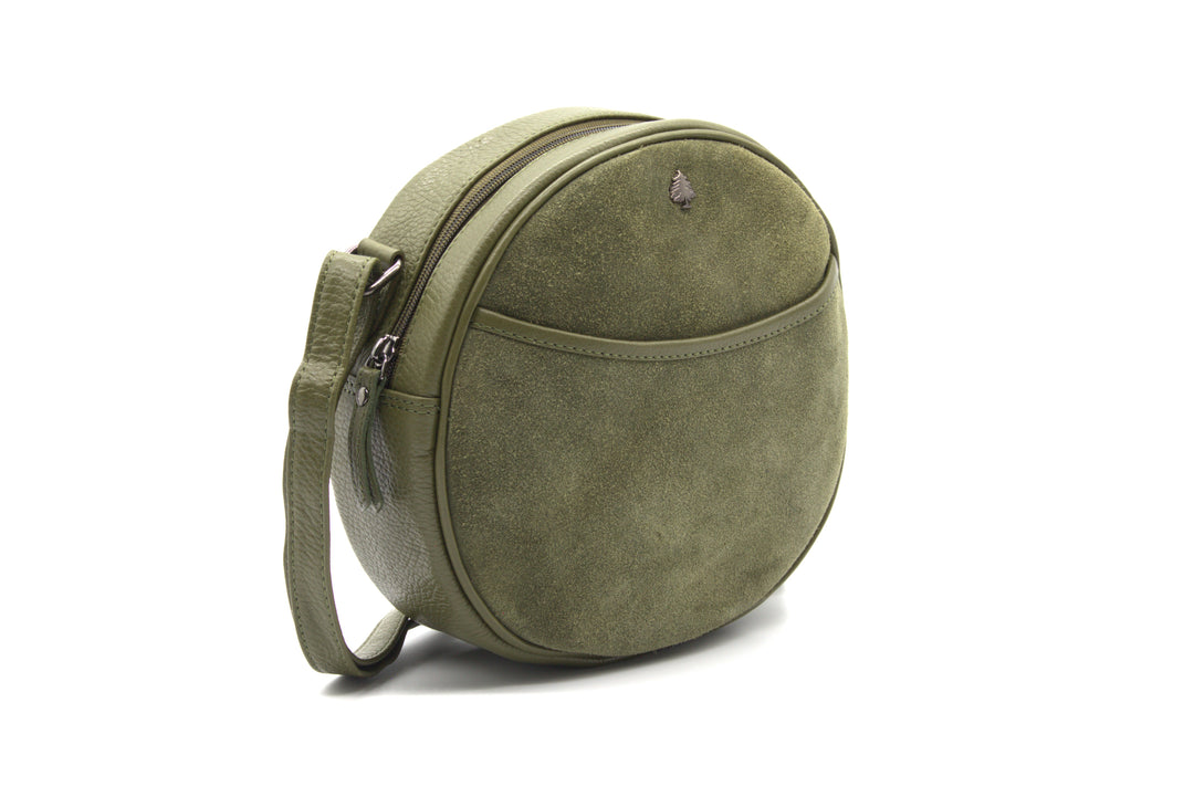 Orla – Genuine Suede Round Crossbody Bag