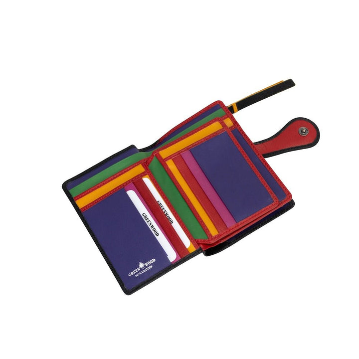 Hearts Delight RFID Leather Wallet for Women – Multicolor Heart Design, Compact Zip Wallet