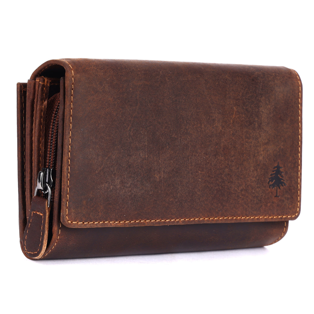 Ladies Full Grain Leather Wallet RFID Clutch - Savannah - Greenwood Leather