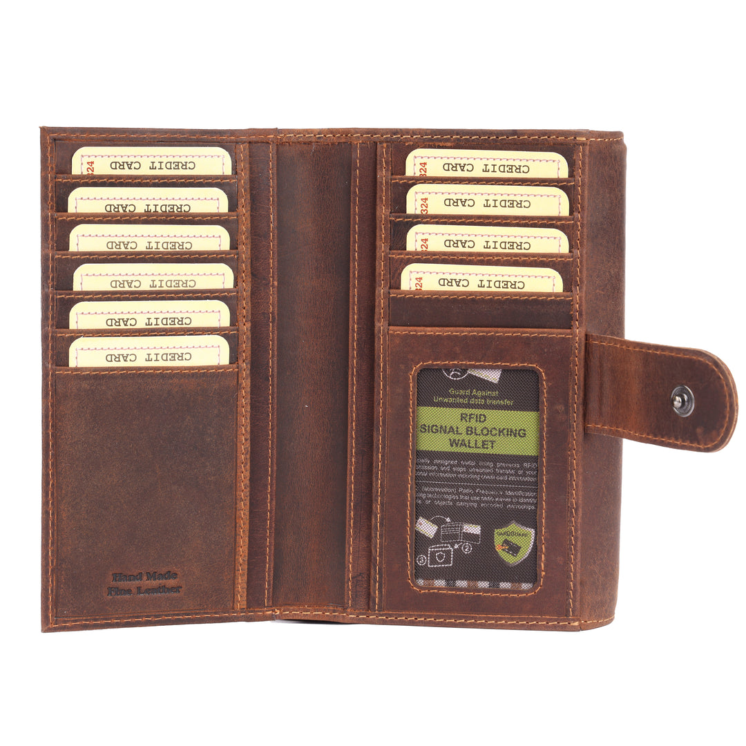 Ladies Full Grain Leather Wallet RFID Clutch - Savannah - Greenwood Leather