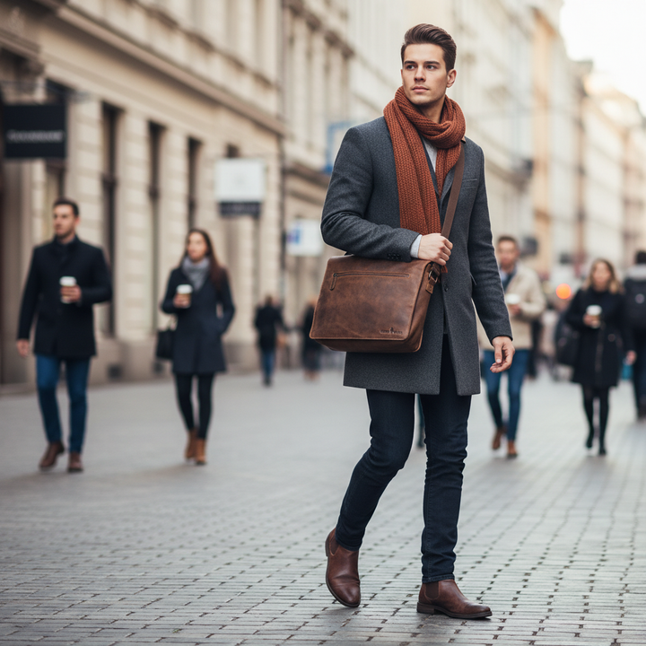 Leather Laptop Bag Berlin - Sandal