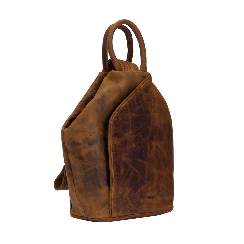 Leather Backpack, Leather Rucksack Bag, Leather bag - Zoe Camel - Greenwood Leather
