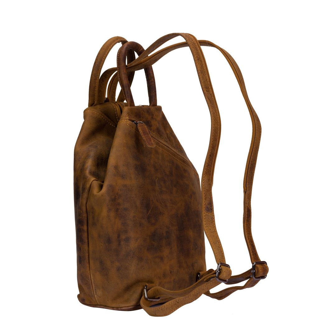 Leather Backpack, Leather Rucksack Bag, Leather bag - Zoe Camel - Greenwood Leather