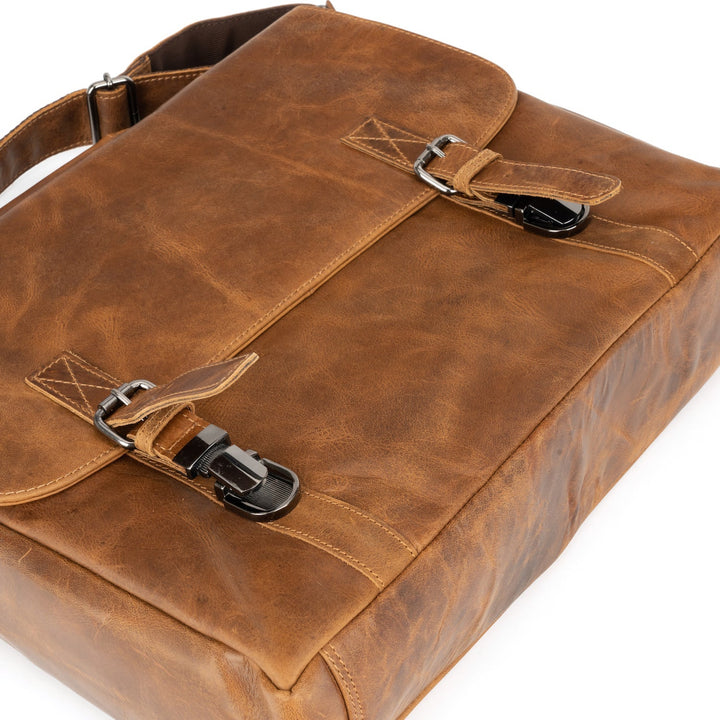 Leather Laptop Bag Portland - Camel - Greenwood Leather