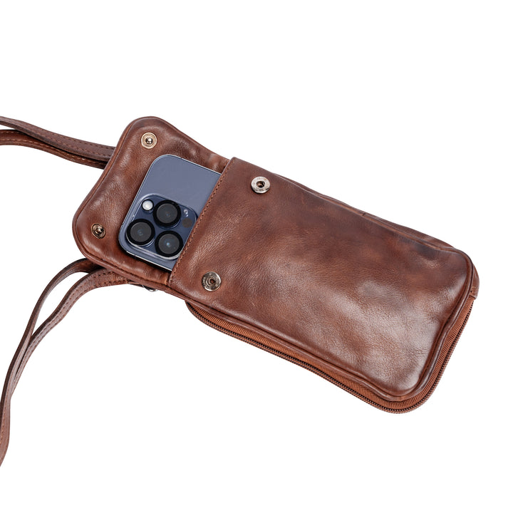 Leather Phone Bag Elk - Cognac - Greenwood Leather