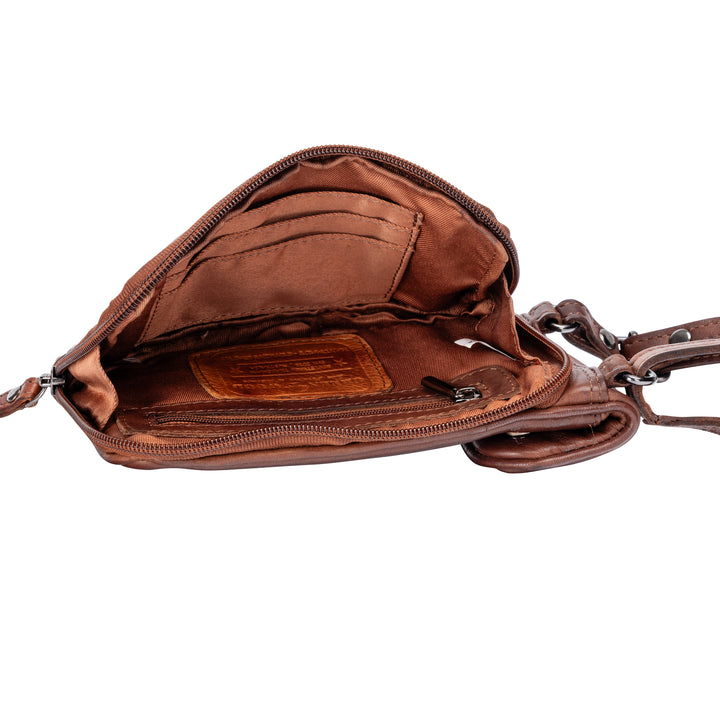 Leather Phone Bag Elk - Cognac - Greenwood Leather