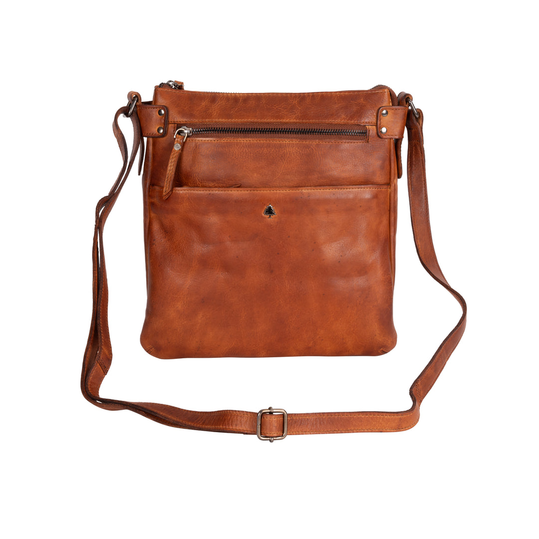 Leather Shoulder Bag Robbie - Cognac - Greenwood Leather