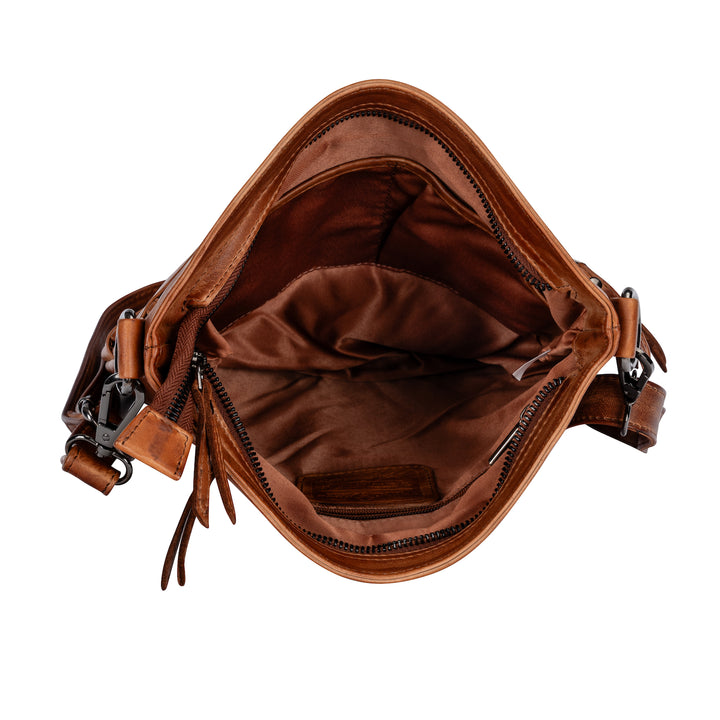 Leather Shoulder Bag Liane -  Cognac